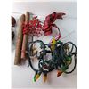 Image 2 : Christmas Decor Lot- (3) Strands of Lights- Working/Some Bulbs Need Replacing, Pine Cones, Misc.