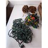 Image 3 : Christmas Decor Lot- (3) Strands of Lights- Working/Some Bulbs Need Replacing, Pine Cones, Misc.