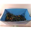 Image 1 : Tuff Plastic Storage Tote- No Lid & (5) Strands of Christmas Lights- Working