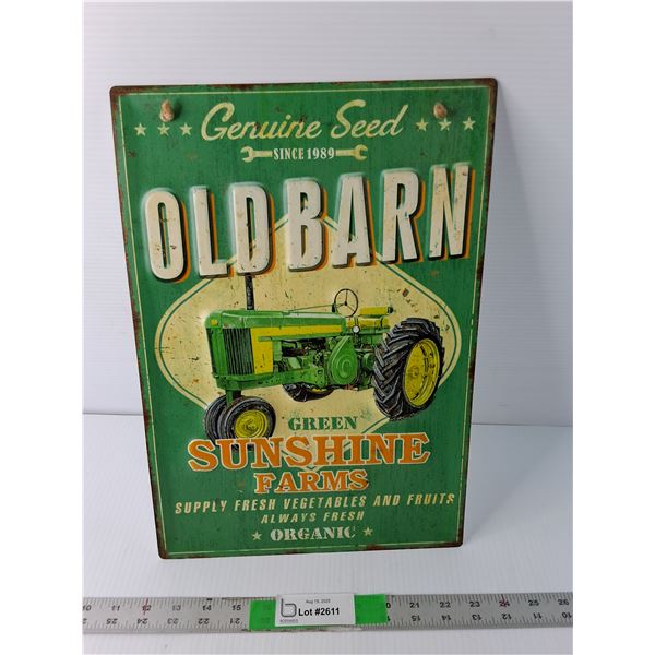 Metal Sunshine Organic Farm Sign 15.75" x 11"