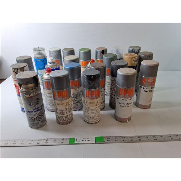 (24) Bottles of Spray Paint, Sealant - 3/4 Near Full, Cannot Ship