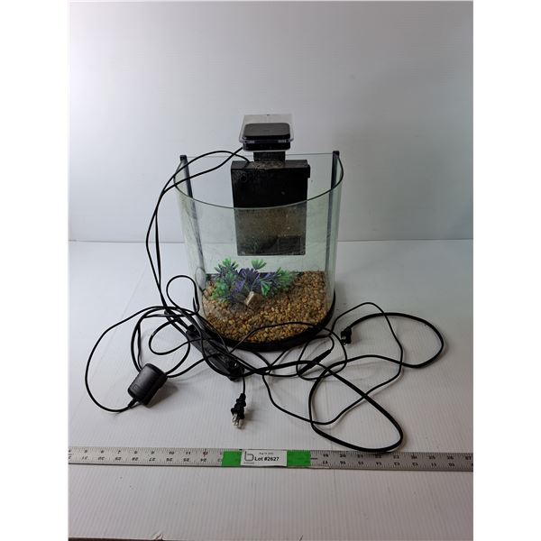 Fish Aquarium with Light- Powers On 12" x 12"  -  PICK UP