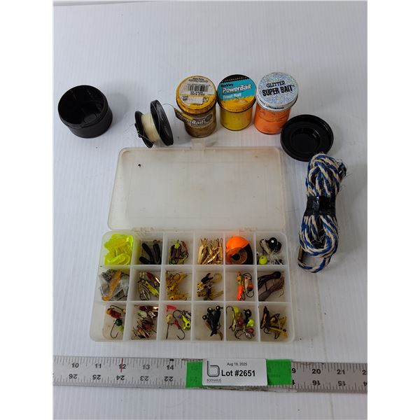 Fish Hooks, Bait, String, Misc.