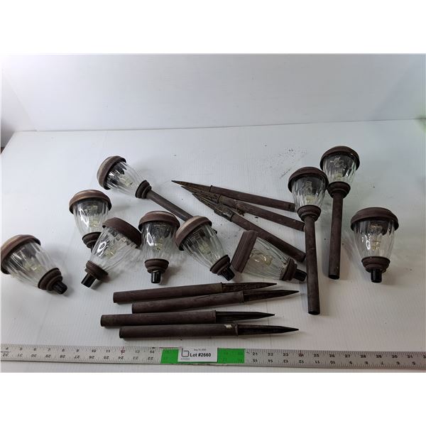 (10) Solar Lights- Missing Three Stakes