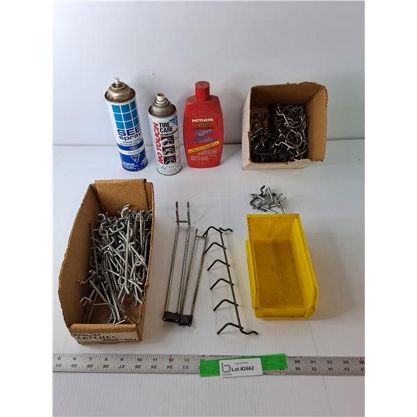 Car Wax, Window Cleaner, Pegboard Hooks, Misc., Cannot Ship