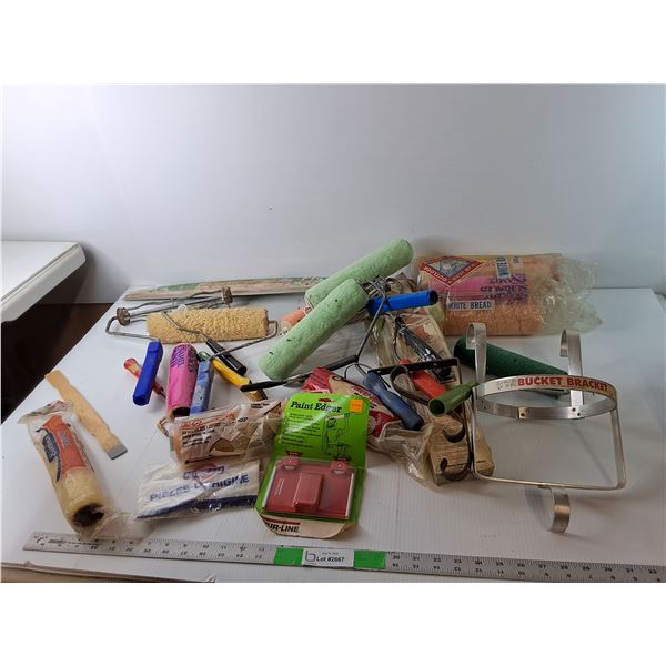 Painting Lot- Rollers, Edger, Stir Stick, Misc.