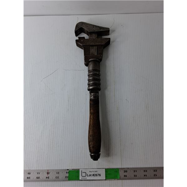 Bemis & Call Adjustable Monkey Wrench with Wood Handle