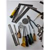 Image 3 : Tool Lot- (4) Squares, Screwdrivers, File, Misc.
