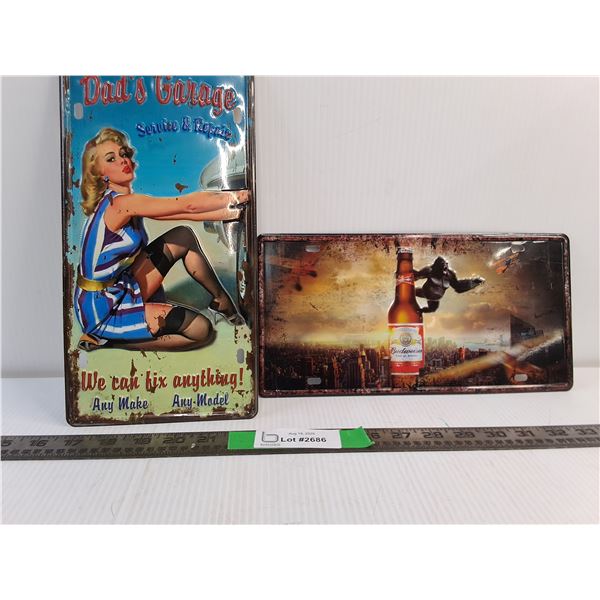 Dad's Garage, Budweiser Aluminum Signs