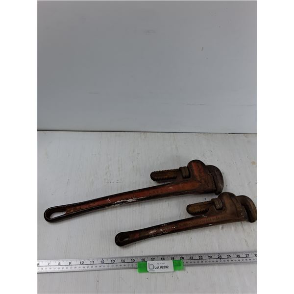 (2) Vintage Pipe Wrenches - As Is