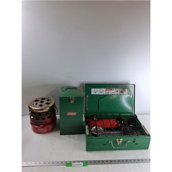 Coleman Quicklite Catalytic Heater, 1982 Coleman Lantern, Coleman Camp Stove - As Is -PICK UP