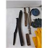 Image 2 : (3) Air Jack Hammer Bit, (5) Work Gloves, Extractor Bit, Misc