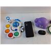 Image 2 : 8000 mAh Power Bank, Helix Earbuds Case - No Earbuds - As Is, Cross Necklace and Kids Toys