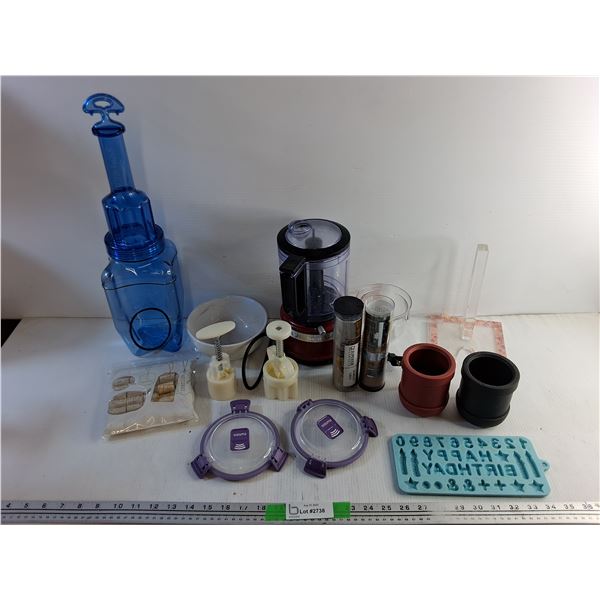 Kitchen Aid Blender - As Is, Cookie Cutters, Silicone Mold, Ceramic Bowl, Creamer and Misc