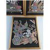 Image 2 : (3) Framed Asian Embroidery Wall Art 11" x 12"