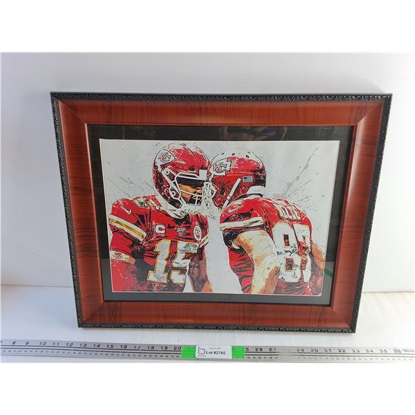 21" x 17" Framed Kansas City Chiefs - Mahomes & Kelce Print