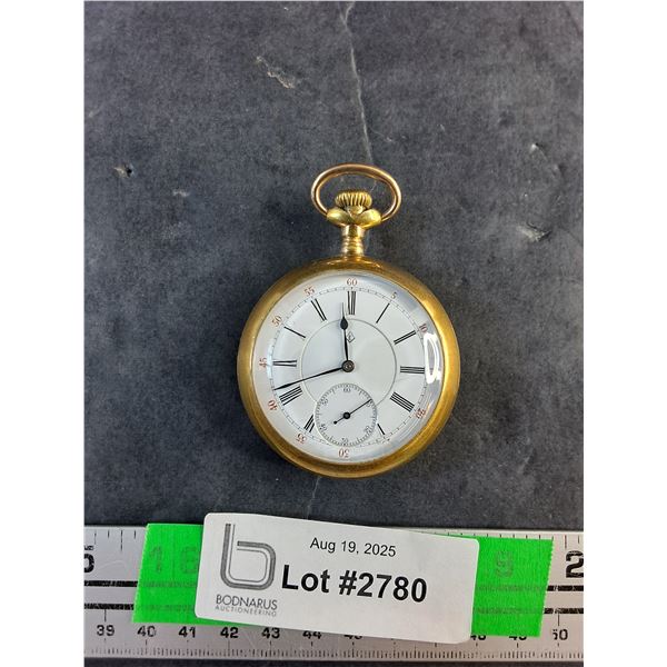 Vintage T.Eaton 17J Pocket Watch 53MM, Works, As Is