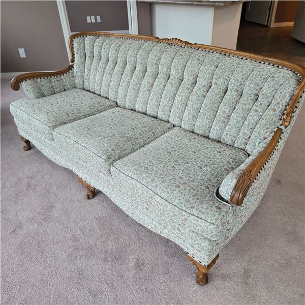 Antique Couch and Chair with Matching Pattern-very clean  - PICK UP ONLY