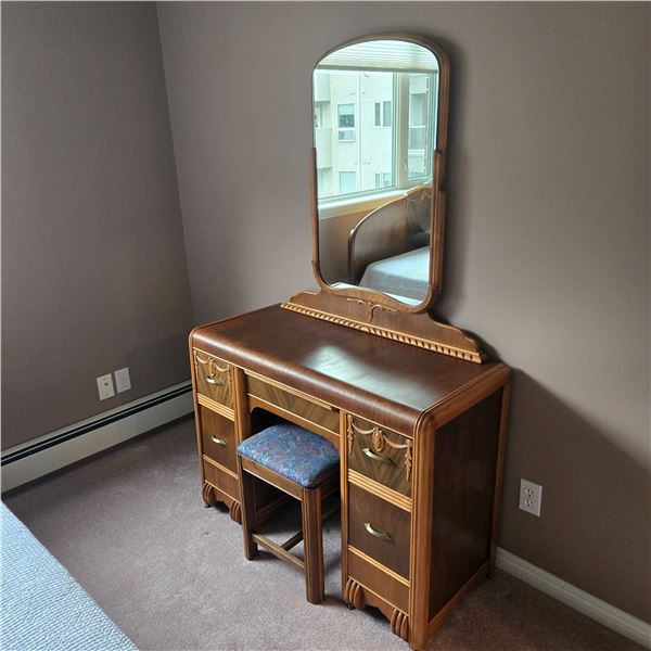 Vanity Dresser with Stool and Mirror  -  PICK UP ONLY