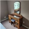 Image 1 : Vanity Dresser with Stool and Mirror  -  PICK UP ONLY