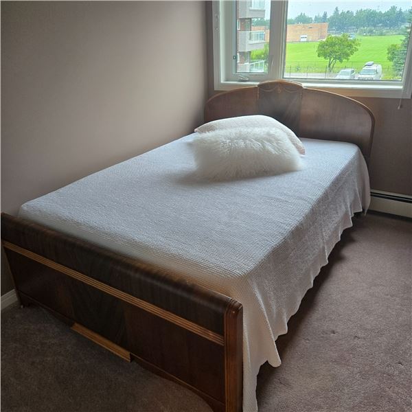 Double Bed Complete with Headboard, Footboard, Rails, -56"wide-Very Clean ( No Boxspring & Mattress)