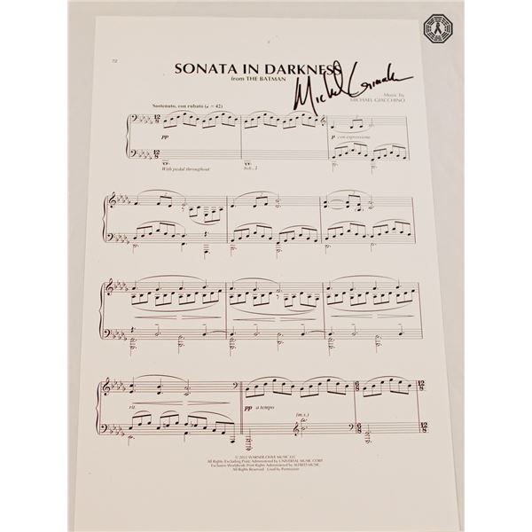 Batman, The (2022) - Sheet Music Signed by M. Giacchino! (Rare!)