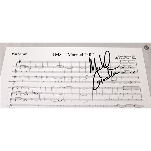 Pixar Up Sheet Music Signed by M Giacchino! (Rare!)