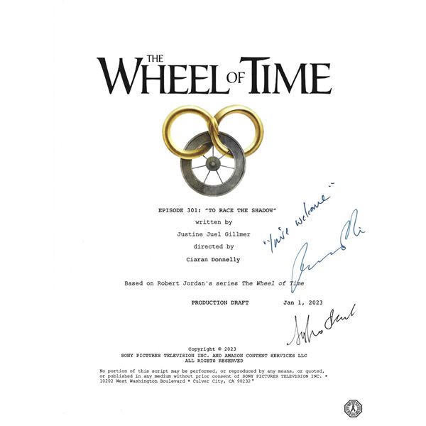 Wheel of Time Ep 301 Script Cover Signed by Pike and Okonedo! (VERY Rare!)