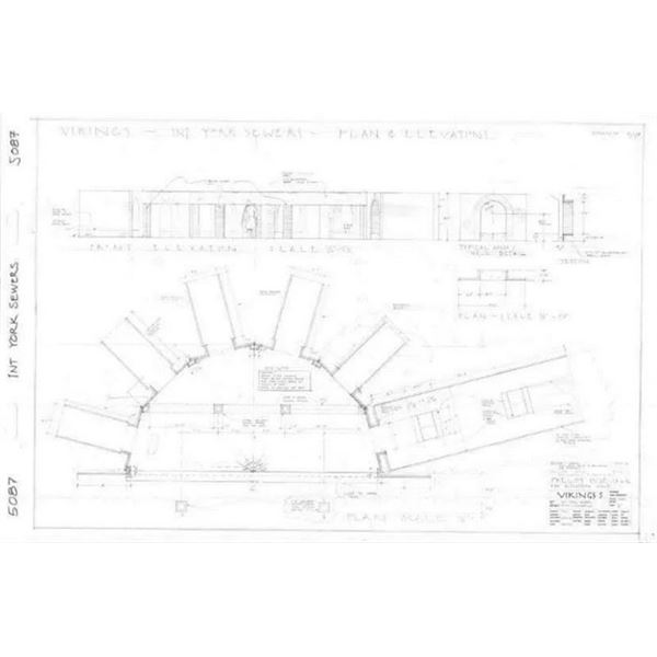 Vikings York Sewer Concept Art/Blueprints Set Movie Memorabilia
