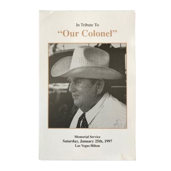 Elvis Presley Colonel Tom Parker Funeral Memorial Program