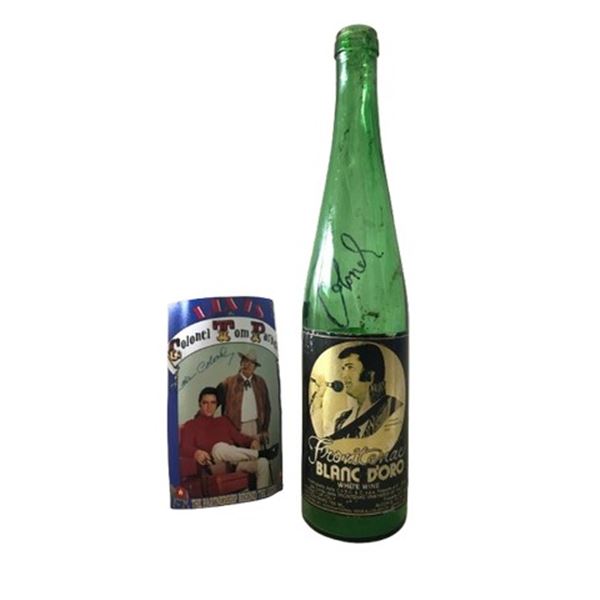 Colonel Tom Parker Signed Frontenac Blanc D'Oro Elvis Wine Bottle