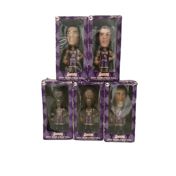 2004-2005 Lakers Bobble Heads Collection: Walton, Mihm, Bryant, Butler, Odom