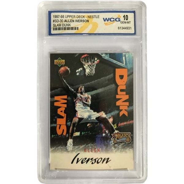 1997-98 Allen Iverson 76ers Slam Dunk Card Graded
