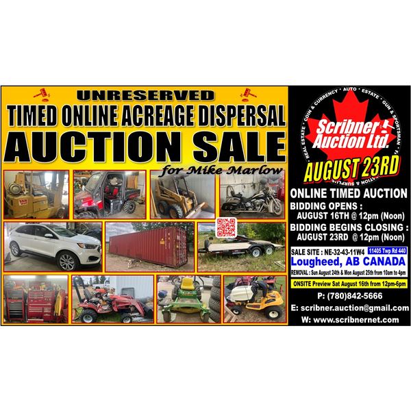 Acreage Dispersal Auction for Mike Marlow of Lougheed, AB