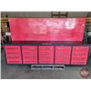 Image 1 : Large Shop Tool Work Bench (20 Drawer) (Metal Peg Board Back)