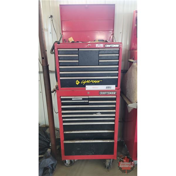 Craftsman Top & Bottom Rolling Tool Box w/CONTENTS! (Incl. Wrenches; Small Shop Supplies; Electrical