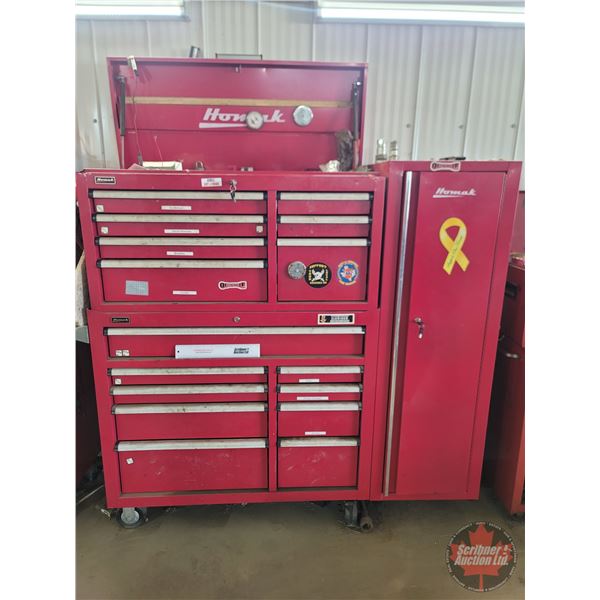 HOMAK Top & Bottom Rolling Shop Tool Cabinet with Add-On Side Box