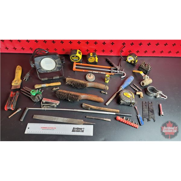 Grouping : Caulking Gun; Tape Measures; Torx Wrenches; Magnet; etc