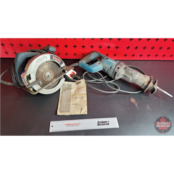 Combo (2): Clarke 7-1/4" Circular Saw & Makita Reciprocating Saw