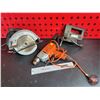 Image 1 : Power Tool Trio : 7-1/4" Skil Saw ; Black & Decker 1/2" Drill ; Black & Decker Jig Saw