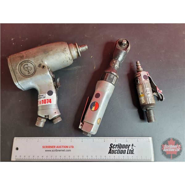 Grouping (3): 1/2" Drive Impact ; 3/8" Drive Air Ratchet; 1/4" Die Grinder