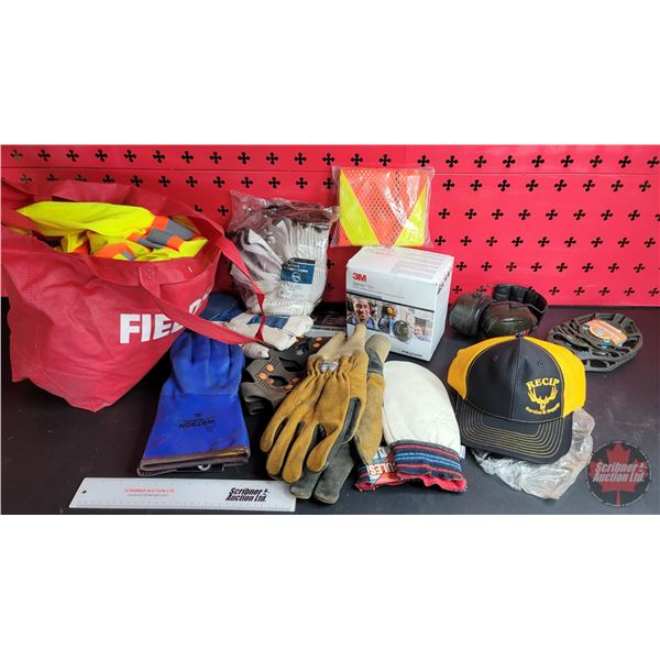 Grouping: High Vis Mesh Shirts; Ear Muffs; Hats; Gloves; etc