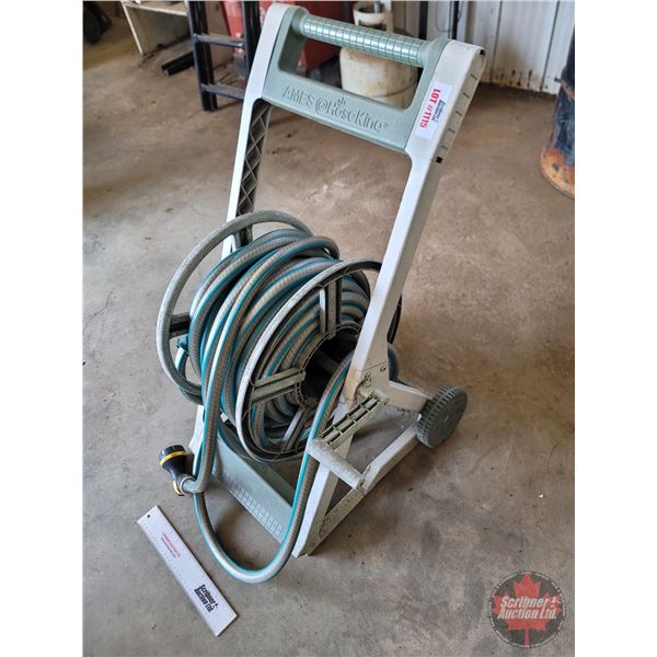 AMES Hoseking Garden Hose Reel with 50ft Hose & Spray Gun