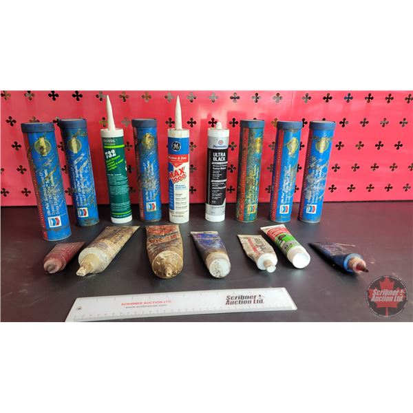Grouping : Grease Tubes (6) & Sealant Tubes (3) & Lubriplate, Locktite, etc