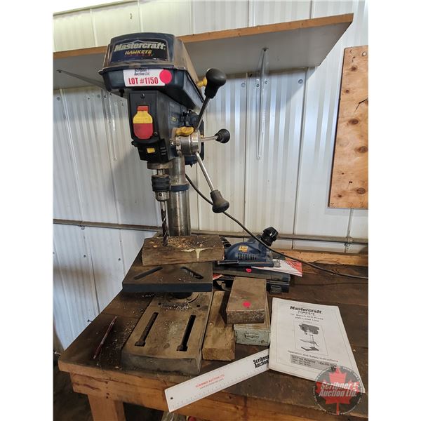 Mastercraft 10" Drill Press (c/w Drill Doctor & Large Assortment Drill Bits)