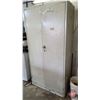Image 1 : Metal Shop Cabinet with Contents : Travel Mug; Walkie-Talkies; Vintage Cig Tins; Nails; etc!