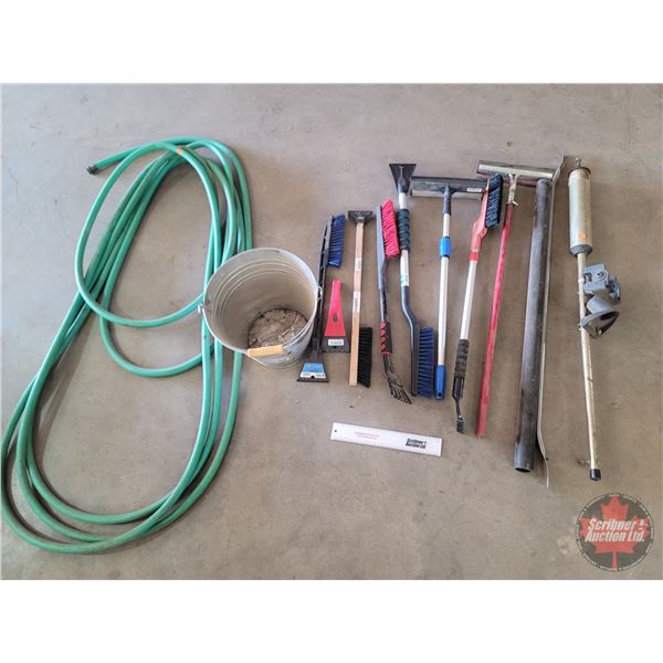 Grouping : Squeegees; Snow Brushes; Garden Hose; etc