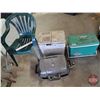 Image 1 : Camping Combo: Table Top Propane BBQ; Coleman Metal Cooler; Koolatron 12v Cooler; Plastic Chair