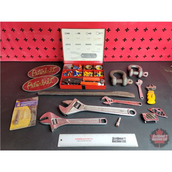 Grouping : Wiring Terminals; Crescent Wrenches; Clevises; Peterbilt Emblems; Spoon Bar; Impact Drive