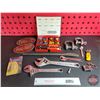 Image 1 : Grouping : Wiring Terminals; Crescent Wrenches; Clevises; Peterbilt Emblems; Spoon Bar; Impact Drive